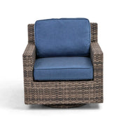 St. Kitts Grey Lifeguard Lapis Indigo Swivel Glider - The Great Escape