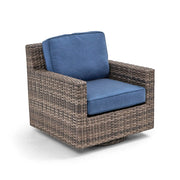 St. Kitts Grey Lifeguard Lapis Indigo Swivel Glider - The Great Escape