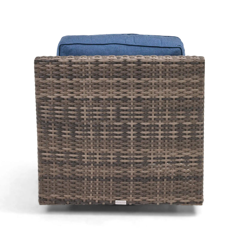 St. Kitts Grey Lifeguard Lapis Indigo Swivel Glider - The Great Escape