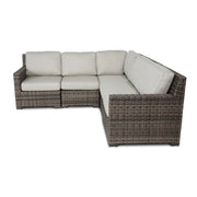 St. Kitts 5 Piece Grey Woven Sectional Group - The Great Escape