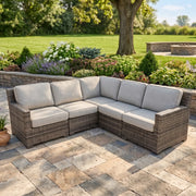 St. Kitts 5 Piece Grey Woven Sectional Group - The Great Escape