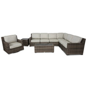 St. Kitts 9 Piece Grey Woven Sectional Group - The Great Escape