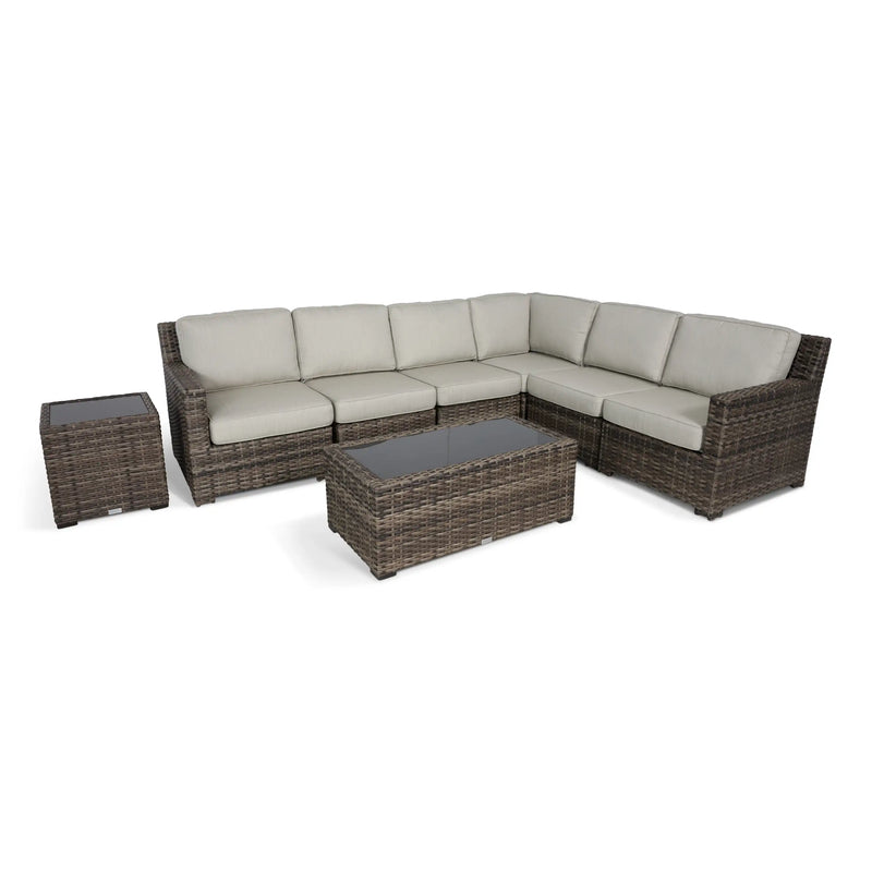 St. Kitts 8 Piece Grey Woven Sectional Group - The Great Escape