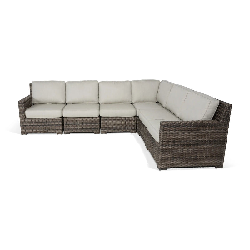 St. Kitts 6 Piece Grey Woven Sectional Group - The Great Escape