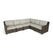 St. Kitts 6 Piece Grey Woven Sectional Group - The Great Escape