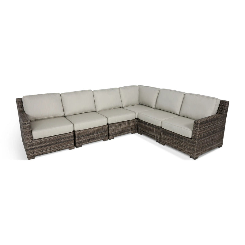 St. Kitts 6 Piece Grey Woven Sectional Group - The Great Escape