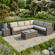 St. Kitts 8 Piece Grey Woven Sectional Group - The Great Escape