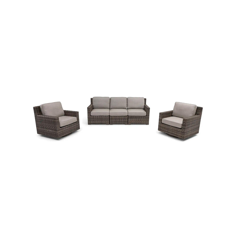 St. Kitts Grey 3 Piece Makar Oyster Sofa Group - The Great Escape