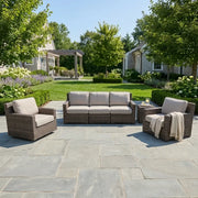 St. Kitts Grey 3 Piece Makar Oyster Sofa Group - The Great Escape