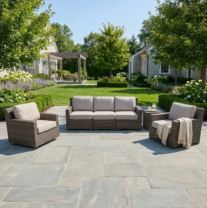St. Kitts Grey 3 Piece Makar Oyster Sofa Group - The Great Escape