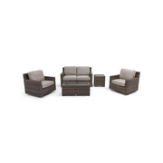 St. Kitts Grey 5 Piece Makar Oyster Loveseat Chat Group - The Great Escape