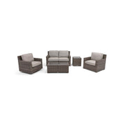 St. Kitts Grey 5 Piece Makar Oyster Loveseat Chat Group - The Great Escape