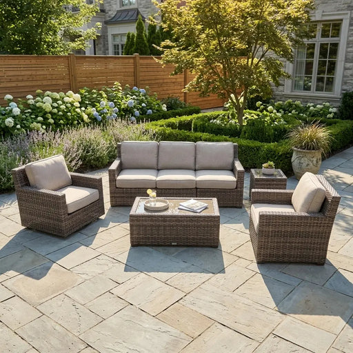 St. Kitts Grey 5 Piece Makar Oyster Sofa Chat Group - The Great Escape