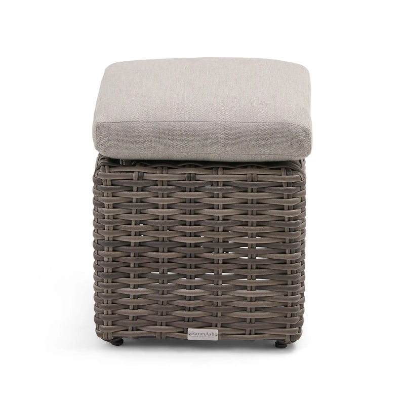 St. Kitts Grey Makar Oyster Woven Cube Ottoman - The Great Escape
