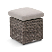 St. Kitts Grey Makar Oyster Woven Cube Ottoman - The Great Escape