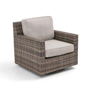 St. Kitts Grey Makar Oyster Cushioned Swivel Glider - The Great Escape