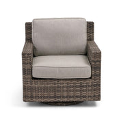 St. Kitts Grey Makar Oyster Cushioned Swivel Glider - The Great Escape