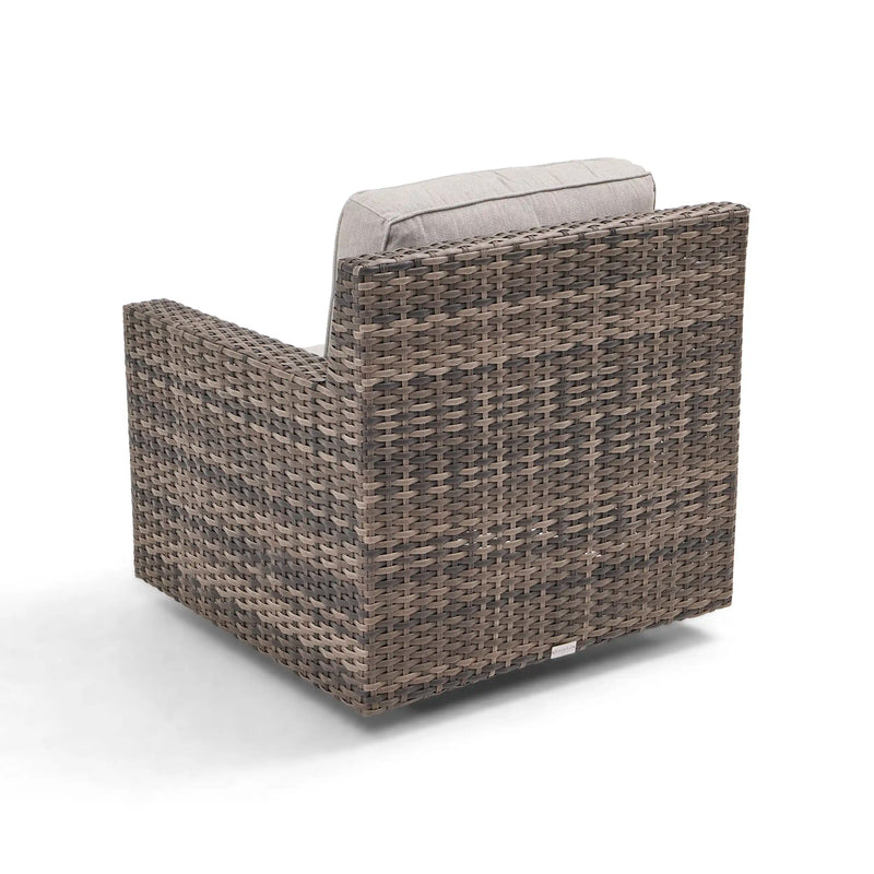 St. Kitts Grey Makar Oyster Cushioned Swivel Glider - The Great Escape