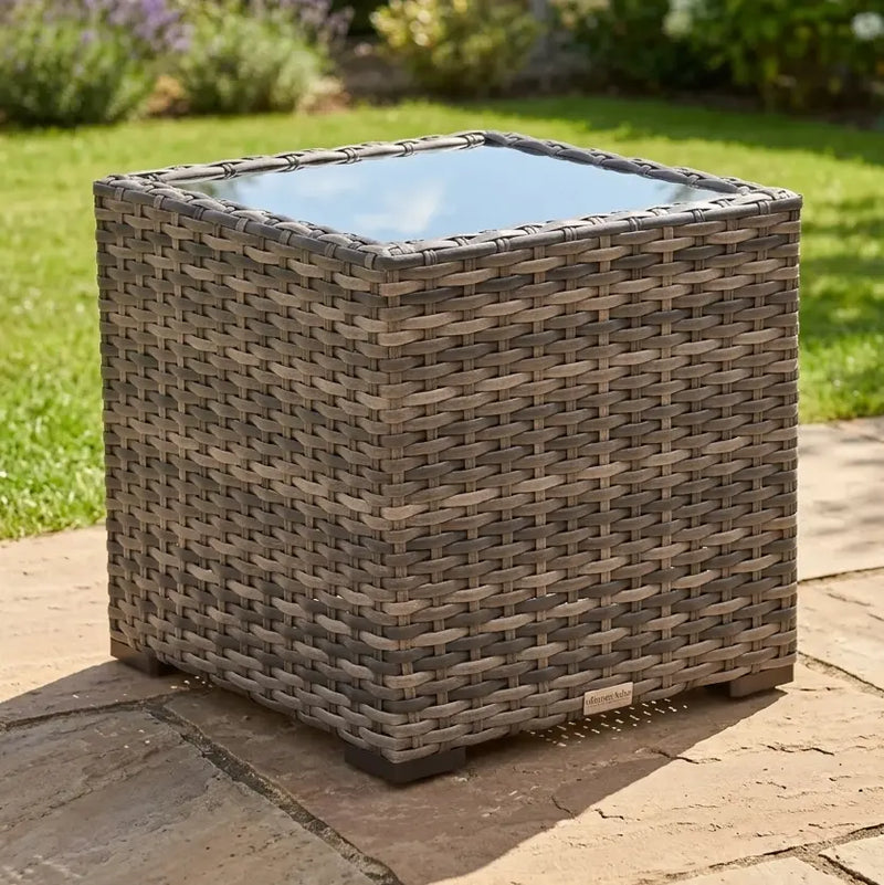St. Kitts Grey 20 Inch Square End Table - The Great Escape