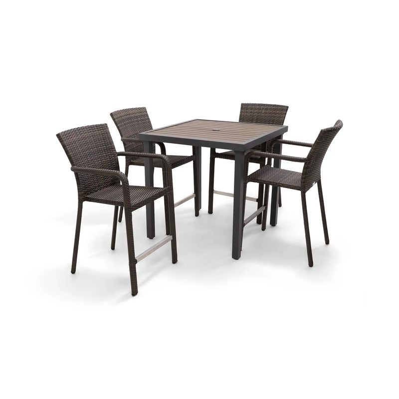 St. Kitts 5 Piece Woven Counter Height Group Canola Seed - The Great Escape