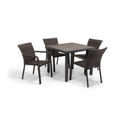 St. Kitts Grey 5 Piece Woven Dining Group - The Great Escape