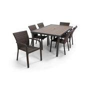 St. Kitts Grey 7 Piece Woven Dining Group - The Great Escape