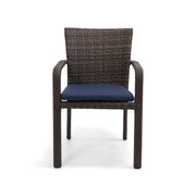 St. Kitts Grey Woven Dining Chair With Indigo Seat Pad - The Great Escape