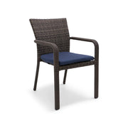 St. Kitts Grey Woven Dining Chair With Indigo Seat Pad - The Great Escape