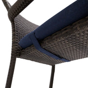 St. Kitts Grey Woven Dining Chair With Indigo Seat Pad - The Great Escape