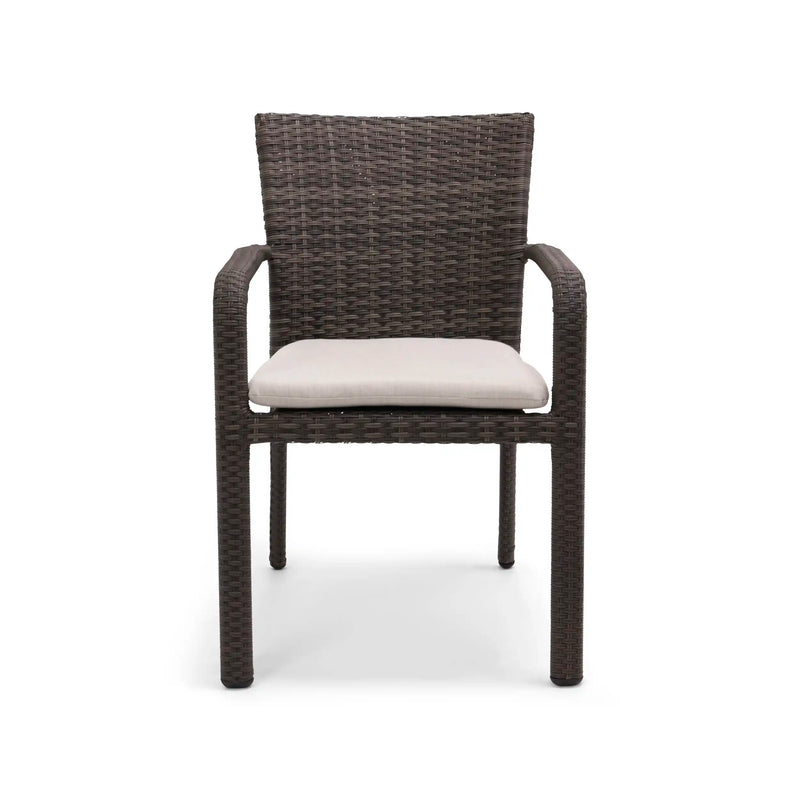 St. Kitts Grey Woven Dining Chair With Silver Oyster Seat Pad - The Great Escape