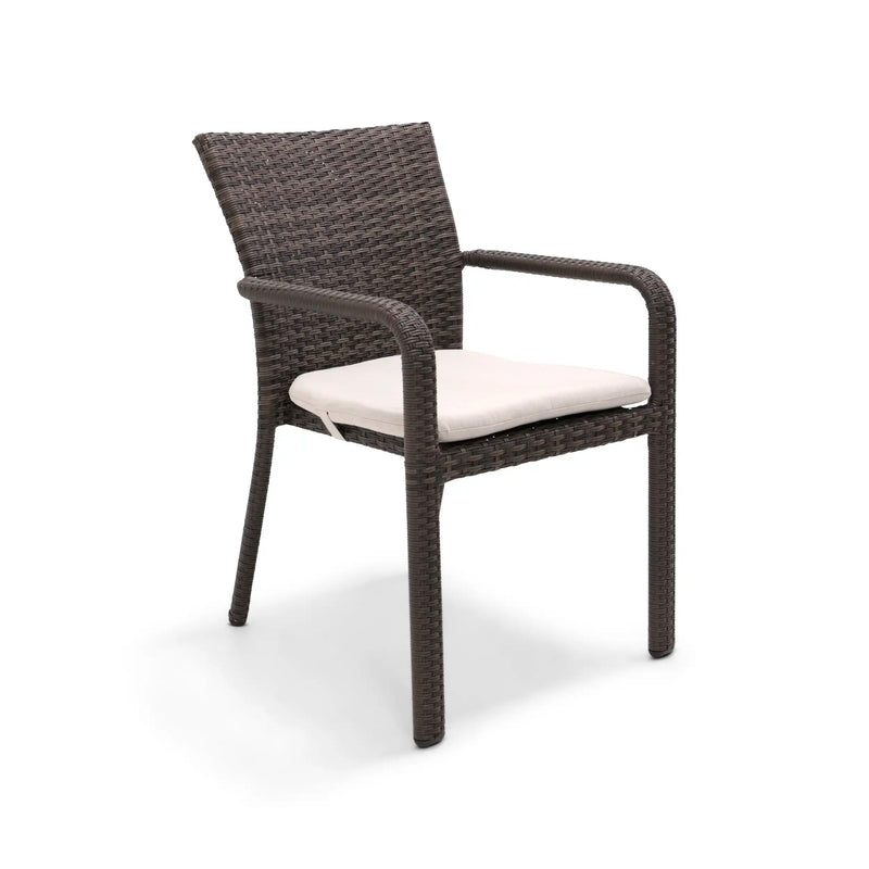 St. Kitts Grey Woven Dining Chair With Silver Oyster Seat Pad - The Great Escape