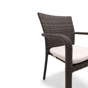 St. Kitts Grey Woven Dining Chair With Silver Oyster Seat Pad - The Great Escape