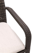St. Kitts Grey Woven Dining Chair With Silver Oyster Seat Pad - The Great Escape