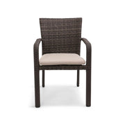 St. Kitts Grey Woven Dining Chair With Tan Ostrich Seat Pad - The Great Escape