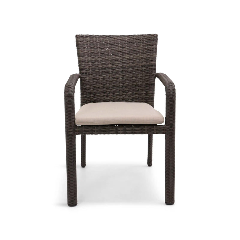 St. Kitts Grey Woven Dining Chair With Tan Ostrich Seat Pad - The Great Escape
