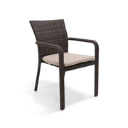 St. Kitts Grey Woven Dining Chair With Tan Ostrich Seat Pad - The Great Escape