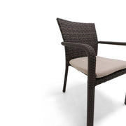 St. Kitts Grey Woven Dining Chair With Tan Ostrich Seat Pad - The Great Escape
