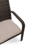 St. Kitts Grey Woven Dining Chair With Tan Ostrich Seat Pad - The Great Escape