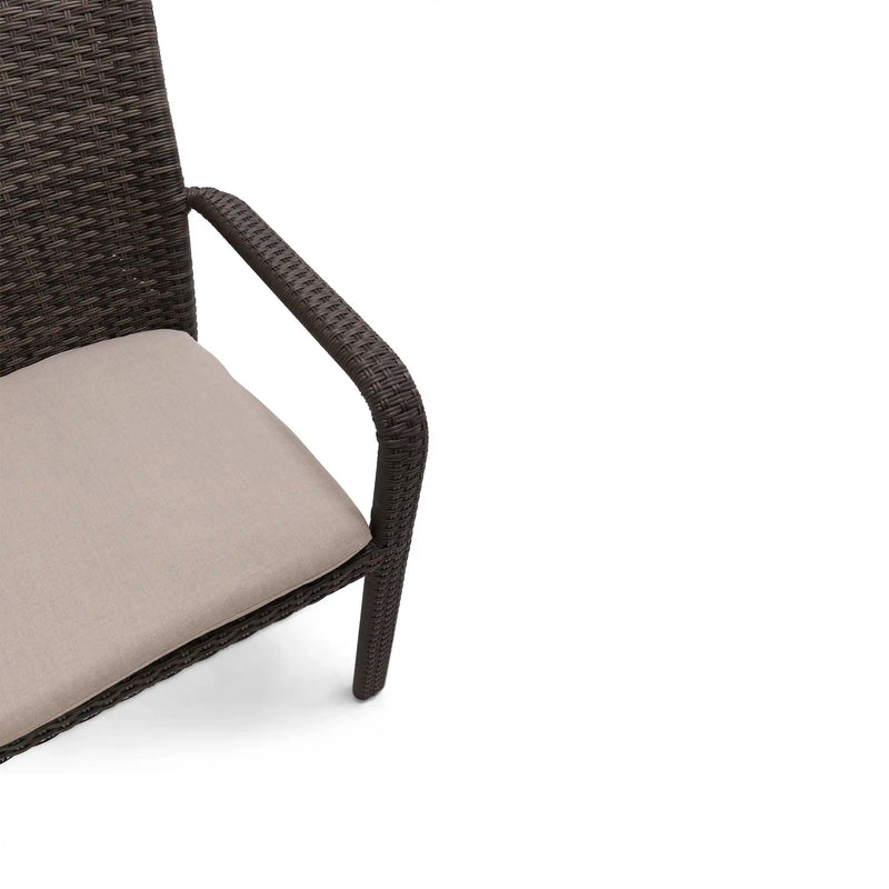 St. Kitts Grey Woven Dining Chair With Tan Ostrich Seat Pad - The Great Escape