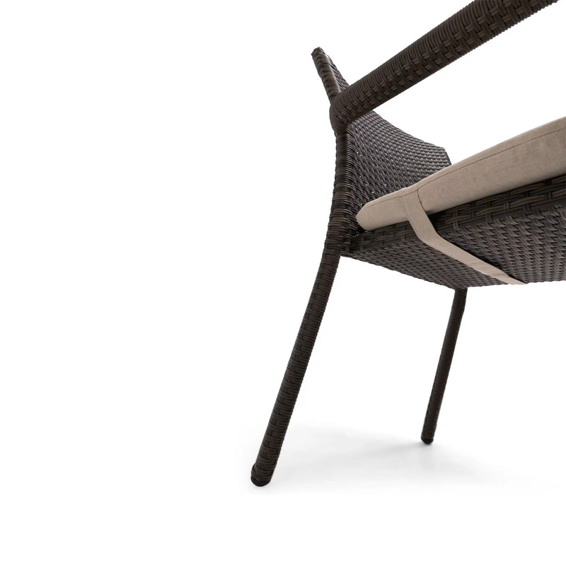 St. Kitts Grey Woven Dining Chair With Tan Ostrich Seat Pad - The Great Escape