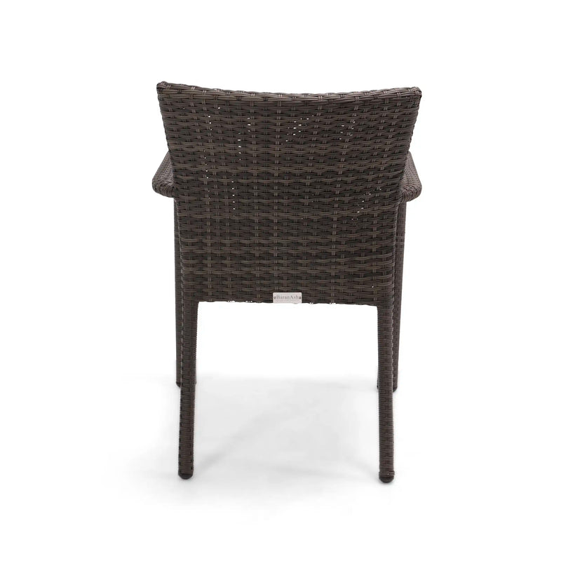 St. Kitts Grey Woven Stacking Dining Chair - The Great Escape