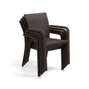 St. Kitts Grey Woven Stacking Dining Chair - The Great Escape