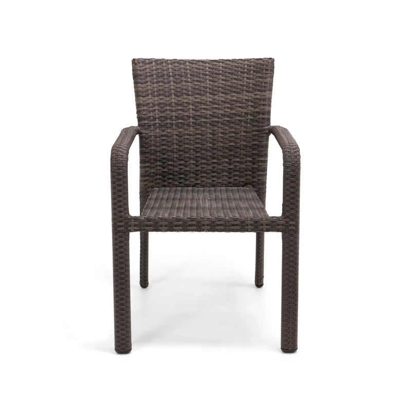 St. Kitts Grey Woven Stacking Dining Chair - The Great Escape