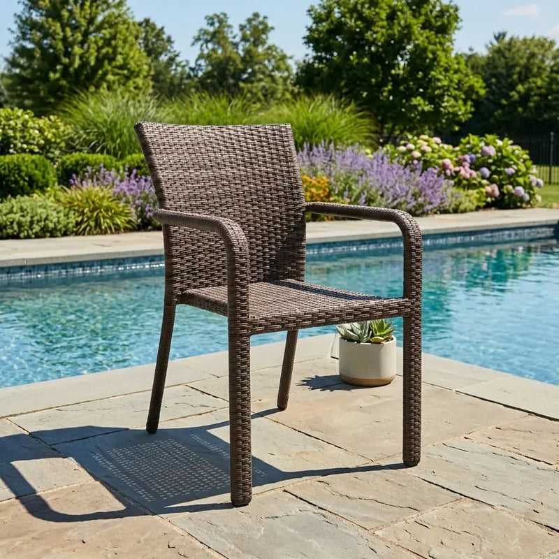 St. Kitts Grey Woven Dining Chair - Canola Seed