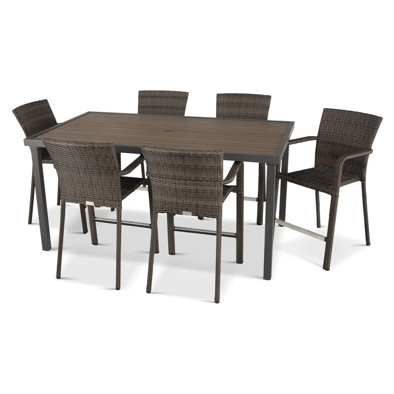 Picture of St. Kitts Woven 7 Piece Counter Height Group - Canola Seed