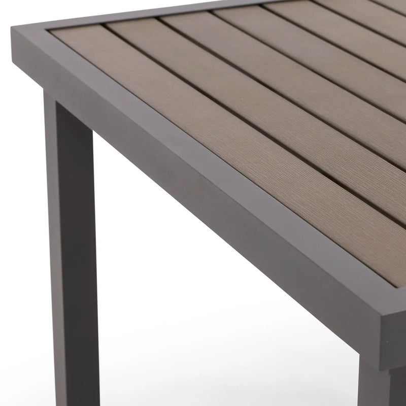 Mesa 36 Inch Square Graphite/Taupe Poly Top Dining Table - The Great Escape