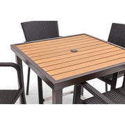 St. Kitts 5 Piece Woven Roasted Pecan Counter Height Group - The Great Escape
