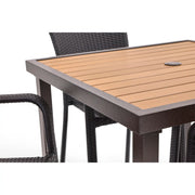 St. Kitts 5 Piece Woven Roasted Pecan Counter Height Group - The Great Escape
