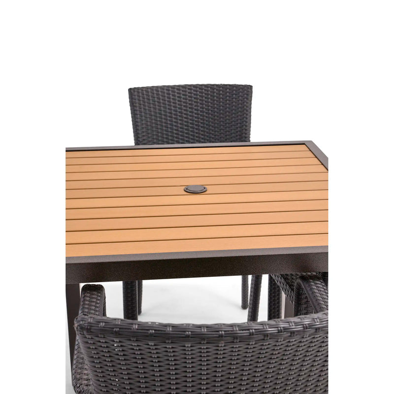 St. Kitts 5 Piece Woven Roasted Pecan Counter Height Group - The Great Escape
