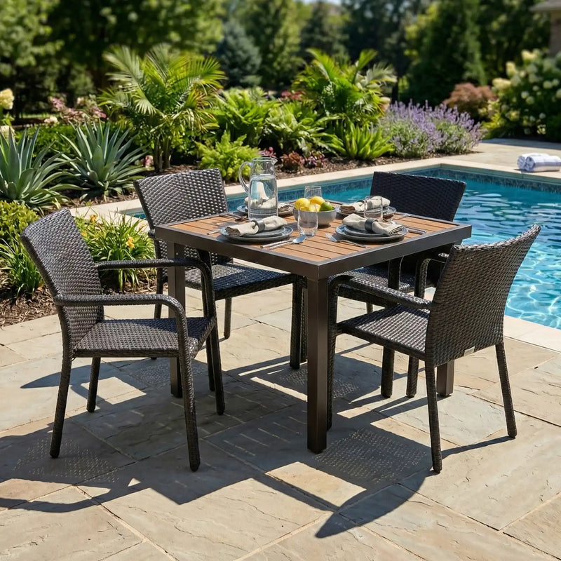 St. Kitts 5 Piece Woven Dining Group — The Great Escape